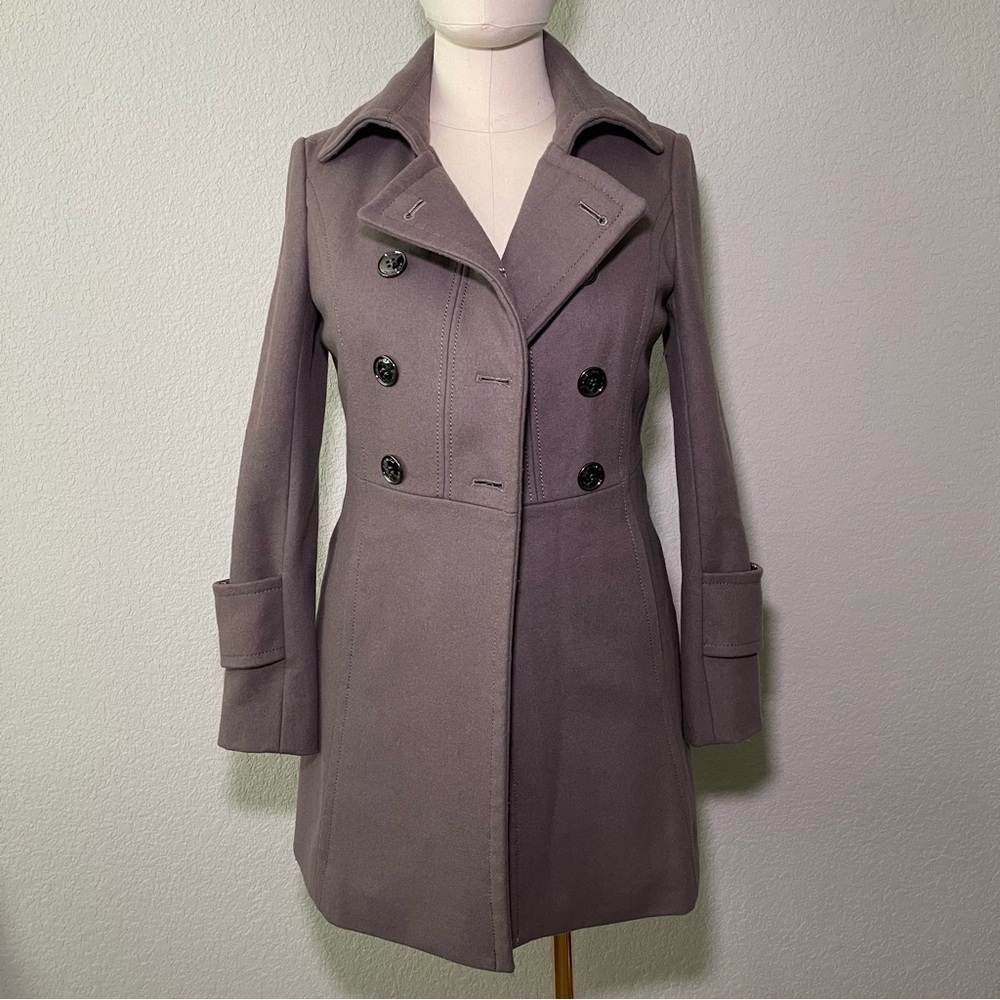 Kenneth Cole double-breasted wool blend coat size 4 in gray pewter